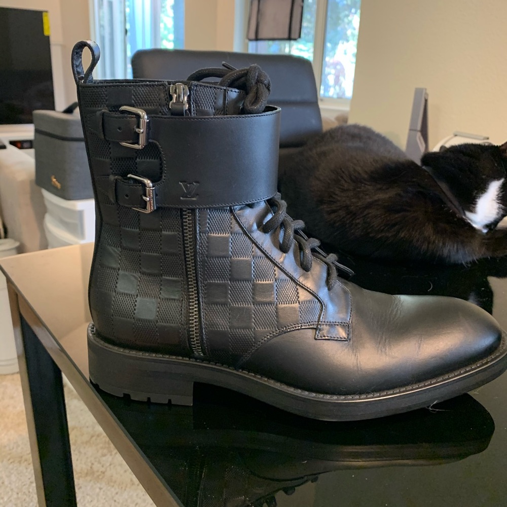 Louis Vuitton Embossed Damier Leather Boots - Picture 2 of 6